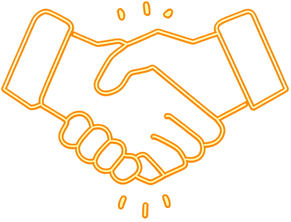 Neon Handshake Deal
